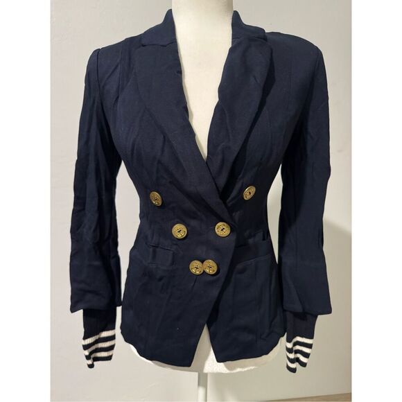 Cabi Grand slam navy stretch blazer Gold accent buttons  0 - Picture 2 of 9